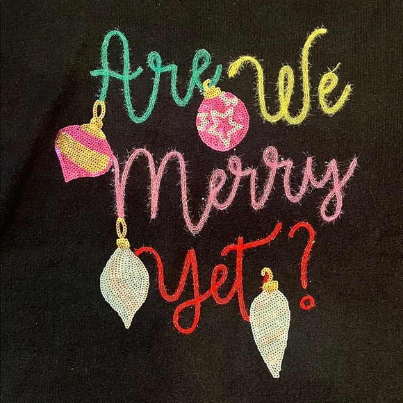 TORRID New Size 1 Festive Black Crew Neck Sweater Colorful Embroidery & Sequins - Picture 2 of 10